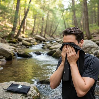 Microfiber Camping Towel Small Lightweight Quick Dry Towels for Gym Face Neck Body Sweat Golf Cycling Hiking (Black, 2 Pack S) - color: Black, size: 2 Pack S