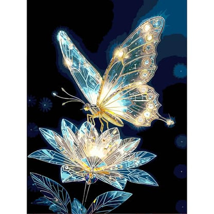 Paint by Numbers Kit for Adults,Crystal Butterfly Paint by Number 16x20 In | Paint by Number for Beginner,Adult Paint by Number,HD Color Canvas,DIY Tool Kits,Stress Relief Craft,Great Gift,Without Frame - color: MT6281
