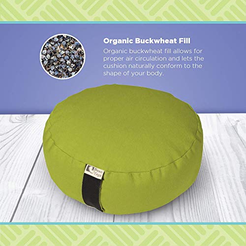 Bean Products Round Zafu Meditation Cushion, Yoga Pillow 14" Dia - Burgundy | Heavy Weight Washable Cotton Cover - Buckwheat Hull Filled Inner liner - Zen Floor Sitting Cushion - 14" Diameter - color: Burgundy, size: Round - 14"
