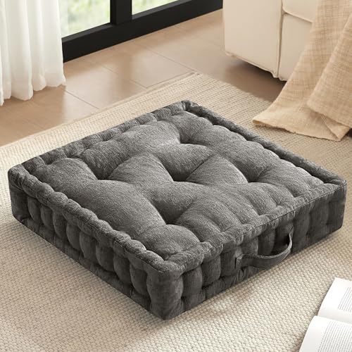 Intelligent Design Floor Pillow, Cushion for Meditation, 24x24 Charcoal - color: Square Charcoal, size: 24"W x 24"L x 5"H