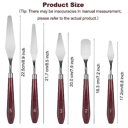 11 Pcs Palette Knife Set, 5 Pcs Stainless Steel Palette Knives and 6 Pcs Plastic Scrapers, Painting Accessories for Oil Acrylic Canvas Painting Color Mixing Thick Paint Applications (Blue)