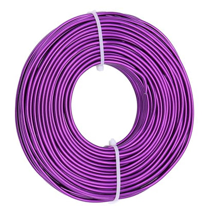 12 Gauge Aluminum Craft Wire, 100 Feet 2mm Bendable Metal Wire for Jewelry Making, Sculpting and Floral Design, Soft Armature Wire for DIY Crafts (Purple) - size: 12 Gauge(2mm), style: Purple