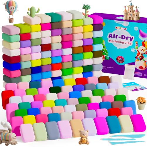 A‌RTPAR Air Dry Clay 156 Colors,Modeling Magic Clay for Kids Bulk Craft Kit | Soft & Non Sticky,Ultra Light,Art & Crafts Supplies for Classroom Projects, Creative Toys Family Party Games for Boys & Girls - color: 156 colors