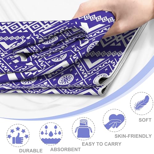 Yoga Towel,Absorbent Yoga Mat Towel for Hot Yoga Non Slip,Stylish Prints,Ideal for Workouts,Hot Yoga,Bikram,Pilates Equipment,72 x 27 in,Arranged Triangle Geometry - color: Arranged Triangle Geometry