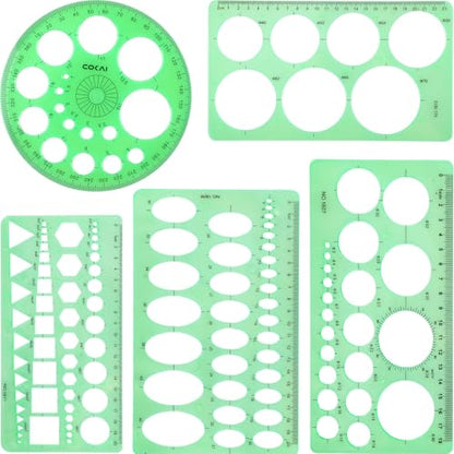 5 Pack Circle Template Circle Round Stencil Templates for Drafting Drawing Stencils Drafting Tools for Office and School Building Formwork Drawings Templates, Large and Small Size