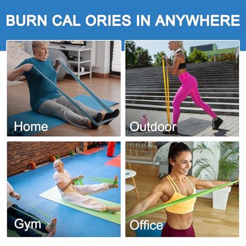 5-Piece Resistance Bands Set, 5.9 ft, Latex-Free for Exercise and Therapy - color: 5 Colour Set, size: 6.9FT