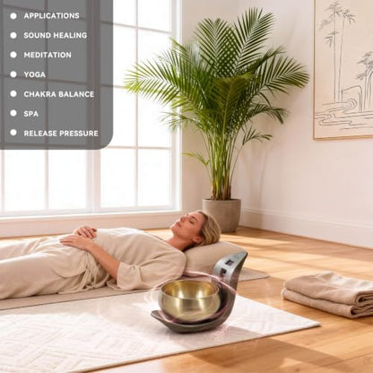 Automatic Singing Bowl – Hands-Free Sound Healing Bowl for Meditation, Yoga, Mindfulness, Energy Healing, Deep Relaxation & Sleep,Auto-Striking Tibetan Singing Bowl with Resonant Tone - color: Auto Singing Bowl, size: 8 inch