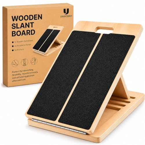 15.5" Wide Slant Board, 5-Level Incline 20°-45°, Non Slip Slant Board for Squats, Calf Stretching, 250 Lbs Weight Capacity Calf Exercise Equipment, Norma Design Calf Stretch Board