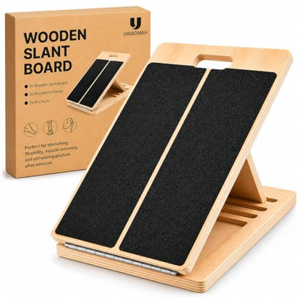 15.5" Wide Slant Board, 5-Level Incline 20°-45°, Non Slip Slant Board for Squats, Calf Stretching, 250 Lbs Weight Capacity Calf Exercise Equipment, Norma Design Calf Stretch Board