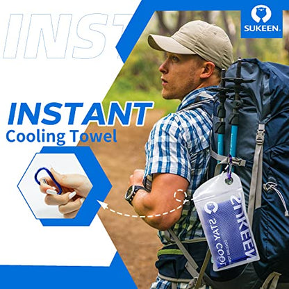 Sukeen 4 Pack Cooling Towels (40"x 12"), Cooling Neck Wraps, Soft Ice Towel - color: Blue/Grey/Purple/Dark Blue