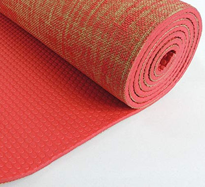 Kakaos Natural Jute Yoga Mat - color: Red
