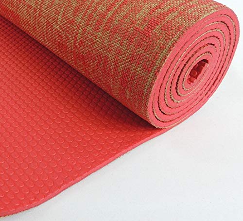 Kakaos Natural Jute Yoga Mat - color: Red