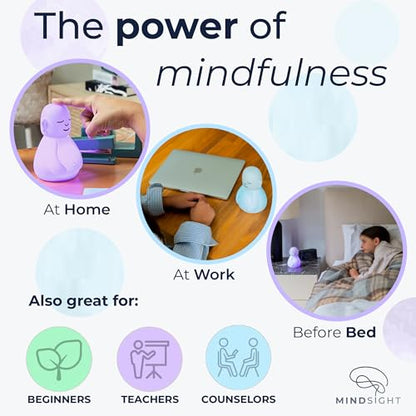 Mindsight 'Original Breathing Buddha' Guided Visual Meditation | 3 Modes to Slow Your Breathing & Calm Your Mind | Stress & Anxiety Relief | Wellness Gift | Adults, Kids, Classrooms | USB Rechargeable - size: Buddha