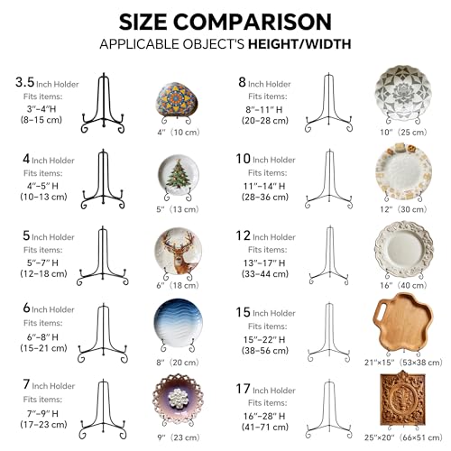 Artliving Plate Stands for Display, 10 Inch Black Iron Easel Plate Display Photo Holder Stand, Displays Picture Frames, Decorative Plates, Tablets and Art (2 pack) - size: 10 inch(2 pack)