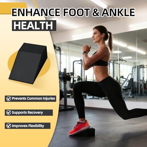 Squat Wedge Block Yoga Wedge Blocks 2 Pack, Yoga Foam Wedges Exercise Foot Wedges Block for Workout Heel Elevated Calf Stretcher Gymnastic(Black)