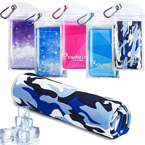 SYOURSELF Cooling Towel, Cooling Towels for Neck,40" x 12"Ice Towel for Instant Cooling Relief, Soft Breathable Chilly Towel, Perfect Yoga, Golf, Sports - color: Mix