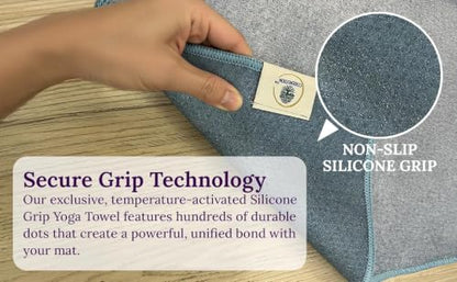 Multipurpose Yoga Mat Towel 72" x 26.5" - Christian Faith-Based Fitness Towel with Non-Slip Silicone Grip, Quick Drying & Sweat Absorbent for Yoga, Pilates, Gym, Picnic & Outdoor Activities