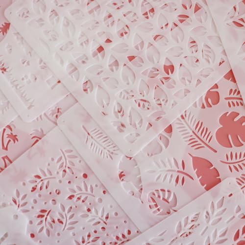 16 Pcs 5.5x5.5in Cookie Stencil Baking Stencils for Royal Icing Cookies, Airbrush Cookies; Sugar Cookie Stencils,Craft Painting Stencil, Stencil Genie Stencils (Leaves) - style: Leaves