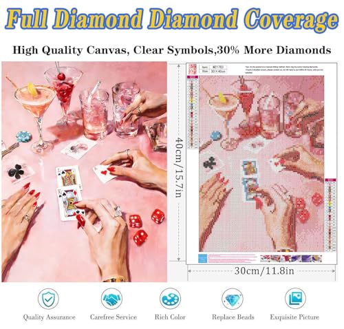 Pink Diamond Art Kits for Adults, Diamond Painting Kits 12x16 Inch | Full Drill Diamond Painting Kits For Adults, Diy 5d Round Paint By Diamonds For Home Decor Gifts 12x16 Inch - color: Pink