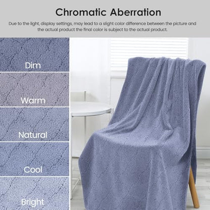JML Microfiber Bath Towels with Hanging Loop, 2 Pack, 27x55 in, Blue - color: Blue, size: 2 Pack (30 in x 60 in)