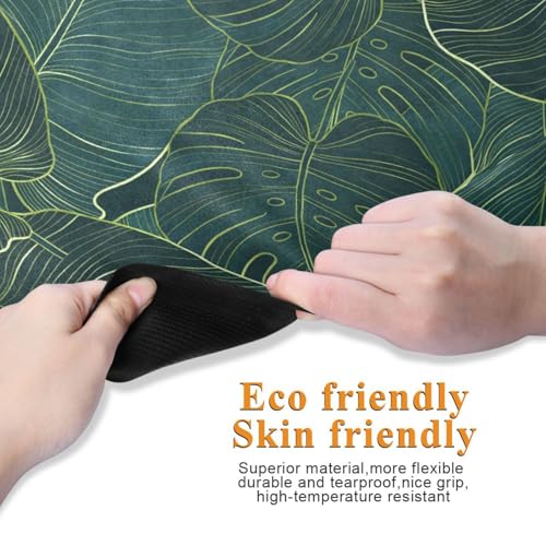 Vintage Mandalas Leaves Yoga Mat Non Slip Thick Kids Banana Palm Eco Rubber Workout Foldable Yoga Mat Women Exercise, 70.8''x26''