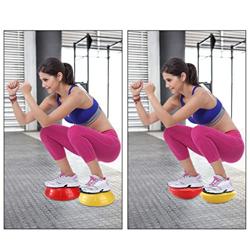 Fasmov 6 Pack Balance Pod, Balance Trainer Dots for Squat Touch Downs, Core Body Balancing, Inflatable Stepping Pads, 1 Hand Pump