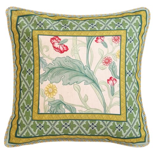 patdrea Designer French Vintage Linen Throw Pillow Cover,18"x18"-Cecilia C - color: Cecilia C, size: 18" x 18" (Pack of 1)