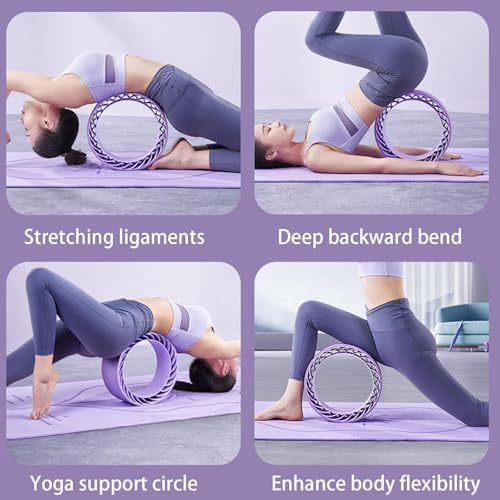 Curve magic wheel：Fit Prop Foam Padded Back Stretcher Wheel with Center Spine Cradle，Yoga Wheel for Improving Yoga Poses, Backbends Balance Stretching PainEssential high-value fitness tool
