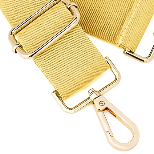 ZOOEASS Wide Shoulder Strap (Solid),Adjustable Replacement Belt Crossbody Canvas Bag Handbag - color: Light Yellow