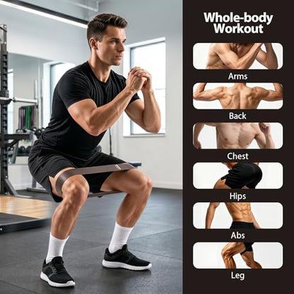 6-Pack Premium Natural Rubber Thickened Workout Resistance Bands Set for Home Gym & Physical Therapy, Anti-Snap Durable Exercise Bands for Full Body Strength Training, Legs, Glutes, Multi-Level - color: XX-Heavy-6 Set-Coffee