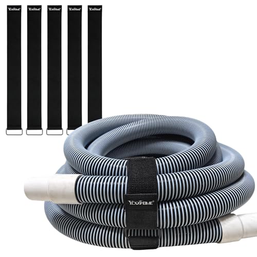 5Pcs Elastic Cinch Straps Super-Stretch Hook and Loop Cable Straps Adjustable and Reusable Cinch Strap with Metal Buckle Nylon Securing Straps for Hose Cables Yoga mats Luggage (18 INCH) - size: 18 INCH