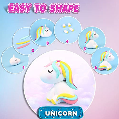 Air Dry Clay, 24 Colors Modeling Magic Clay for Kids | Includes Tools, Soft & Ultra Light, Ages 3-8+ Years, Boys & Girls - color: 24 Colors
