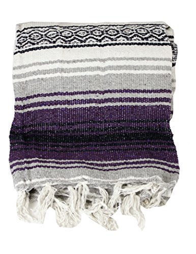 Canyon Creek Mexican Style Falsa Yoga Blanket (Dark Purple) - color: Dark Purple