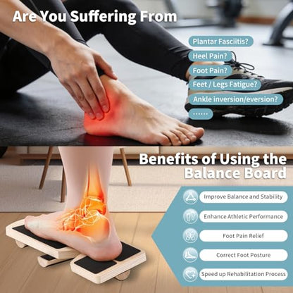 Professional Ankle Balance Board - Adjustable Foot Strengthener with 12 Interchangeable Pods for Stability Training at Home, Gym, Outdoor & Workspace, Physical Therapy and Pain Relief