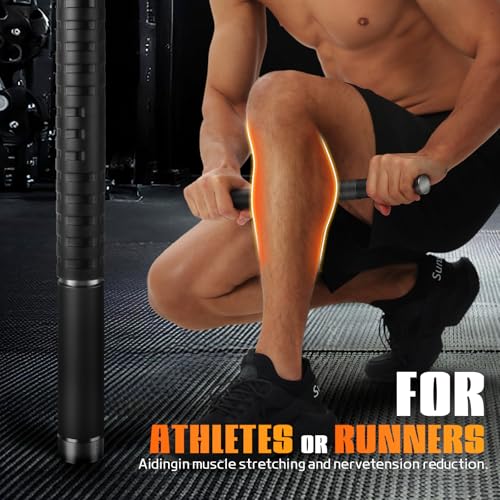 Muscle Roller Stick,17" Massage Roller for Muscle Deep Tissue Massage Black - color: Black