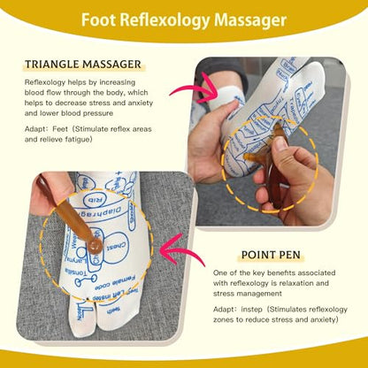 Reflexology Socks Acupressure Tool Plantar Fasciitis Relief - color: Brown