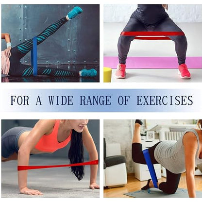 Resistance Loop Exercise Bands Set of 5 with Carry Bag and Workout Guide for Home Fitness Yoga Stretching Physical Therapy, Durable Latex Free TPE, Five Resistance Levels, Great for Gym and Pilates