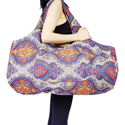 Aozora Yoga Mat Bag Large Yoga Mat Tote Sling Carrier with Pockets Fits Mats with Multi-Functional Storage Pockets Light and Durable - color: Celestial