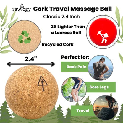 Travel Cork Massage Ball | Lightweight, Sustainable Alternative to Lacrosse Ball for Muscle Pain Relief (2.5 Inch (Pack of 1), Sanded Cork) - size: 2.5 Inch (Pack of 1)
