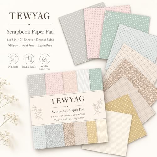 Pastel Scrapbook Paper Double Sided 6x6 Polka Dots Geometric 24 Sheets - color: Geometric