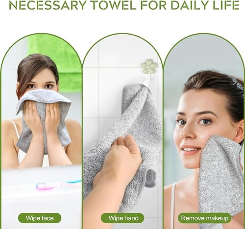SINLAND Microfiber Face Towels Soft Washcloths 12Inch x 12Inch 6 Pack Grey - color: Grey
