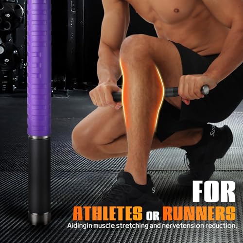 Muscle Roller Stick,17" Massage Roller for Muscle Deep Tissue Purple - color: Purple