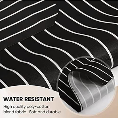 RUIBOLU Adjustable Bib Apron with 2 Pockets Cooking Kitchen Cotton Aprons for Women Men Chef Restaurant BBQ Painting - color: Black Stripes