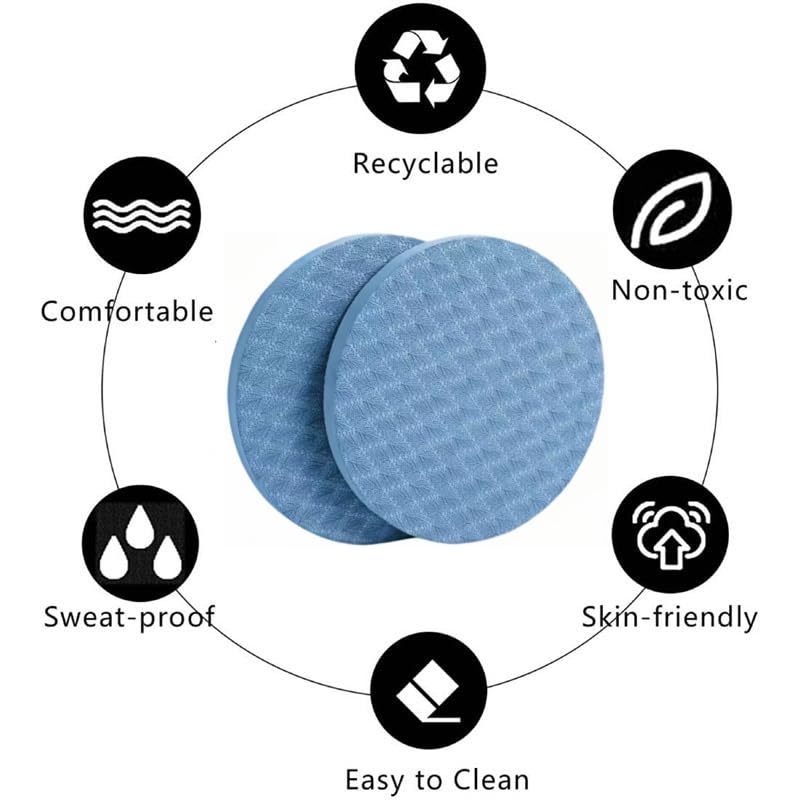 2-piece set yoga knee pads and exercise mats - super thick anti slip support for thick boards, gardening, push ups, knees, Pilates, and floor exercises - knees, elbows, wrists - color: light blue