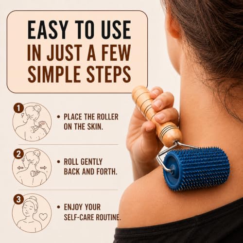 Lyapko Universal Acupressure Roller for Face & Body, Handheld Massage Roller for Neck, Scalp, Arms & Legs, Multi-Metal Massage Tool