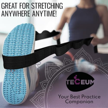 TECEUM Stretching Strap with 10 Loops for Physical Therapy & Rehab - color: Black, size: Polypropylene 1” W - 10 Loops