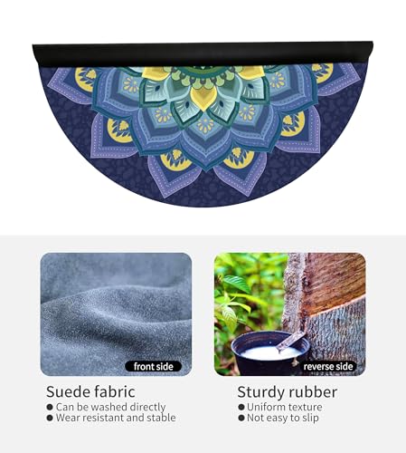nuveti Large Meditation Mat Non Slip Round Yoga Mat Natural Rubber with Sueded Surface Exercise Mat Perfect for Meditating, Stretching, Yoga（140CM X 3.5MM Thick) - color: ZiQiDongLai