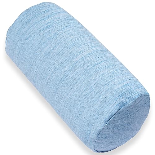 1 MIDDLE ONE Round Cylinder Bolster Pillow with Removable Cooling Cover, Tube Roll Cervical Pillow for Head, Neck, Back and Legs Support, 13"x 6", Blue - color: Cooling Blue, size: 13 inch