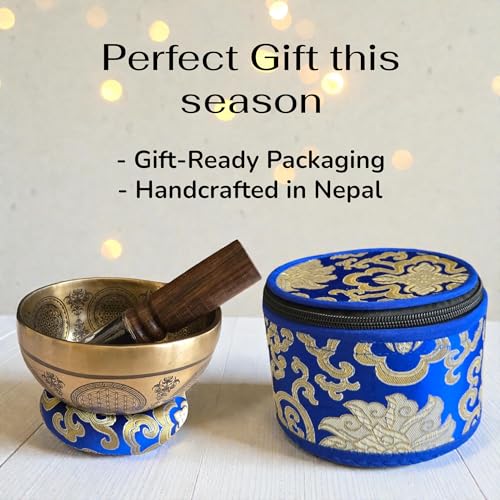 4.5 Inch Superfine Handmade Singing Bowl Set - Includes Mallet, Cushion & Gift Box – Premium Singing Bowl Set for Yoga, Relaxation & Mindful Living - Made in Nepal