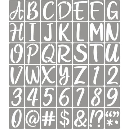 10 Inch Letter Stencils for Painting - 42 Pack Alphabet Letter Number Templates with Signs, Reusable Plastic Alphabet Number Stencils for Chalkboard Fabric Rock Wood Crafts Painting - size: 10 Inch